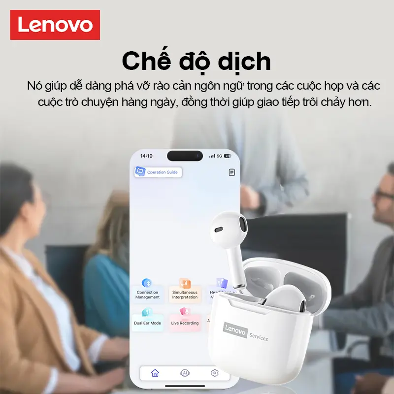 Tai nghe Lenovo LE201 Bluetooth ENC chống ồn, tai nghe thể thao và chơi game với thời lượng pin dài và chất lượng âm thanh độ nét cao | BigBuy360 - bigbuy360.vn