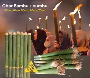 Obor Bambu + sumbu panjang 30 cm 40 cm 50 cm 60 cm 70 cm / obor bambu untuk pawai obor