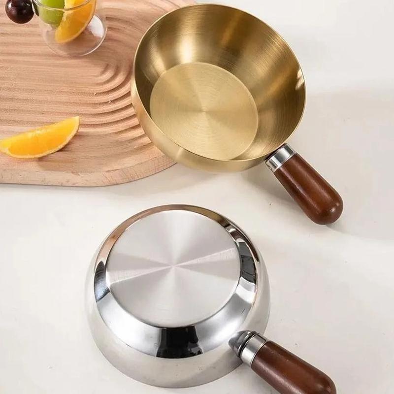 Nồi Inox Có Tay Cầm Gỗ Mini SIZE 14cm – Nồi Nấu Mì, Luộc Trứng, Hâm Đồ Tiện Lợi, Dùng Được Bếp Gas & Bếp Từ
