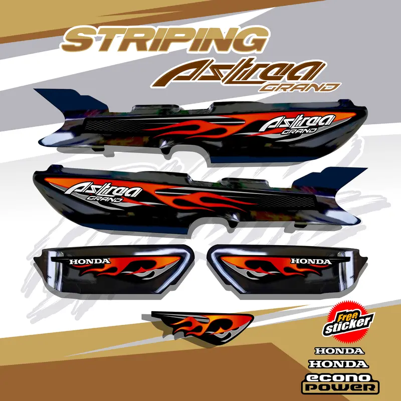 STRIPING ASTREA GRAND STIKER ASTREA GRAND API STICKER MOTOR GRAND STAR PRIMA BULUS V3 Motorcycle striping astrea bulus 0