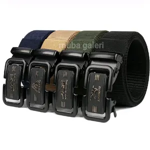 IKAT PINGGANG PRIA METAL BUCKLE MODEL REL OTOMATIS SABUK KANVAS NILON