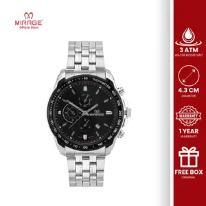 Mirage Watch - Jam Tangan Analog Pria Original Silver Sporty Original Anti Air 8535 / 8883 M