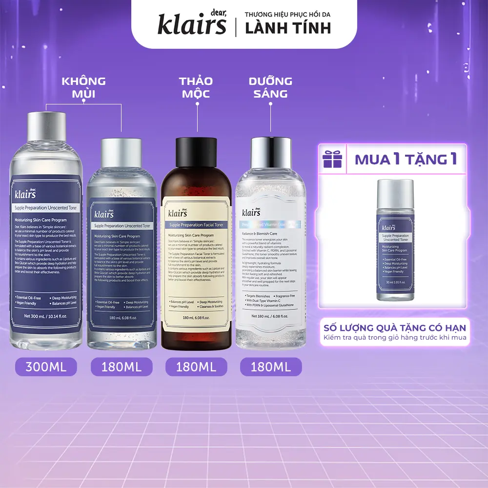 [ĐQ] Nước hoa hồng cấp ẩm Dear, Klairs Toner Supple Preparation cấp ẩm dưỡng sáng | BigBuy360 - bigbuy360.vn