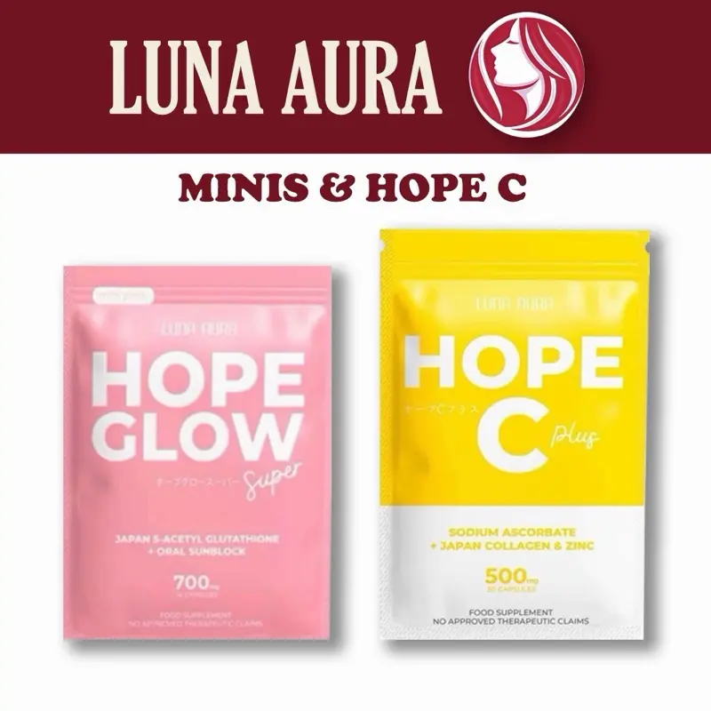 Luna Aura Hope Glow Skin Pro Biggies Crystal Glutathione Capsule Supplements Beauty Capsules Healthcare MINIS + HOPE C