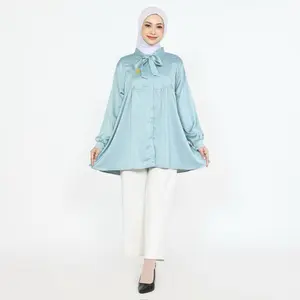 TUNIK KIMI | Bamboo silk premium super halus Lembut Muslim Panjang Mewah Wanita Atasan