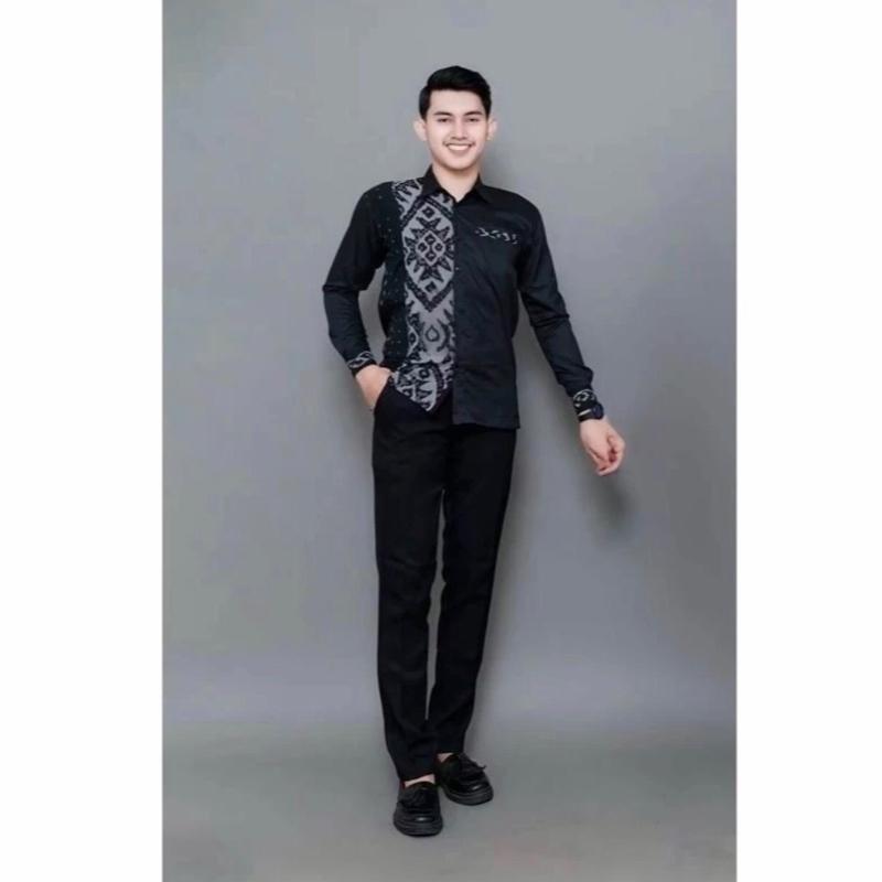 COUPLE KEMEJA DAN DRESS TENUN ETNIK BELVIA - Sarimbit Keluarga Etnik Tenun tebal halus dan nyaman - Setelan Simple Kondangan - baju anak baju Pasangan Gamis Kemeja Atasan 5