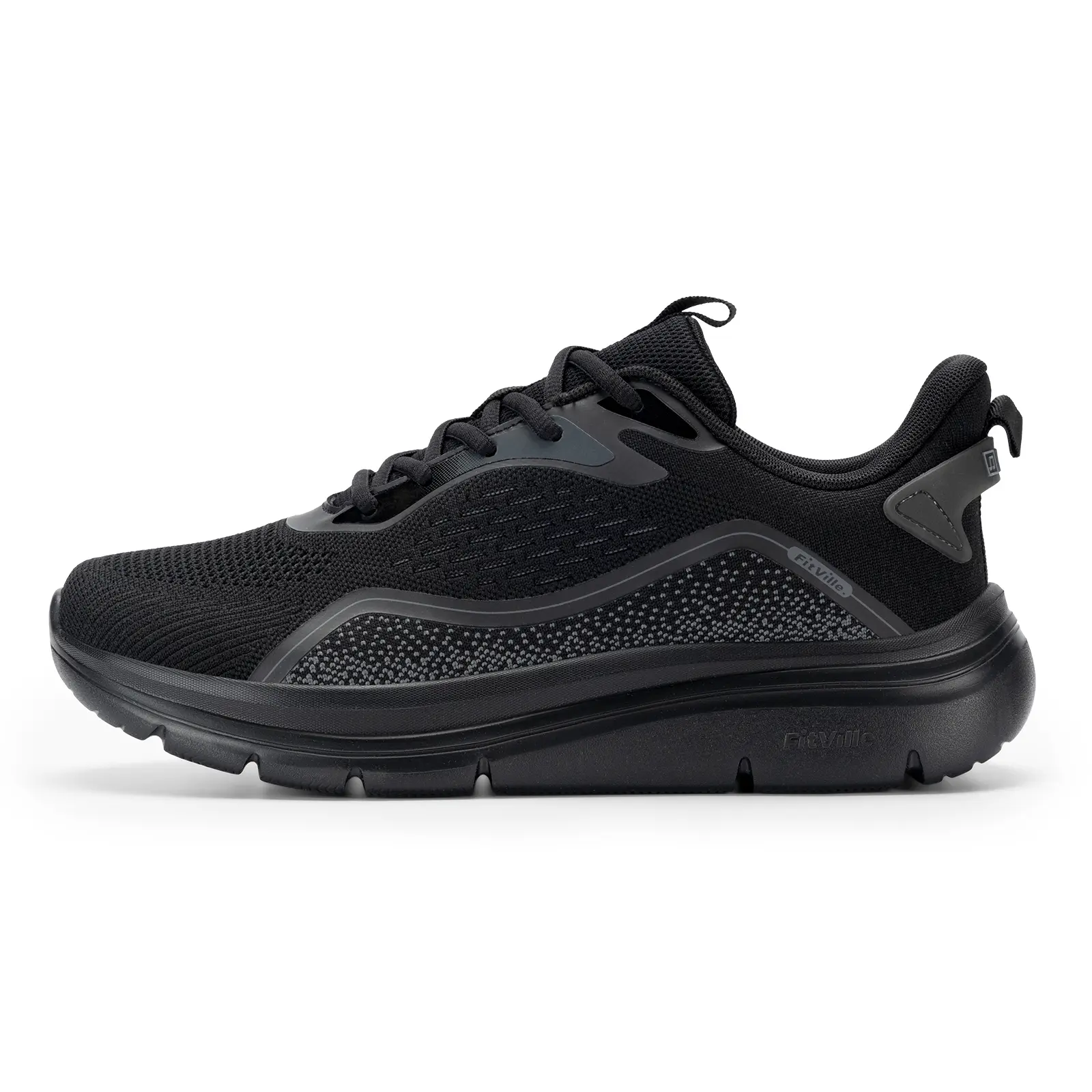 FitVille Men's Cloud Strider V3 vintage trainers black  shoes  men Casual Sneakers Comfortable