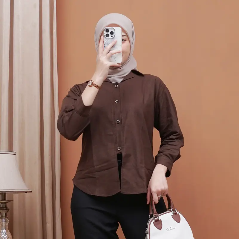 Amary Top Outer Linen Atasan Wanita / Kemeja Oversized / Kemeja Linen Terbaru 0