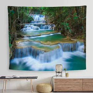 Kain gantung pemandangan kreatif gaya ins untuk kamar tidur asrama, latar belakang kepala tempat tidur, kain dinding, wallpaper, mural, kain hias gantung