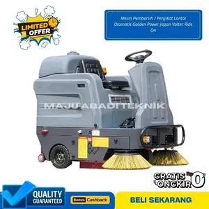 Mesin Pembersih / Penyikat Lantai Otomatis Golden Power Japan Valter Ride On Sweeper Cleaner Dinding