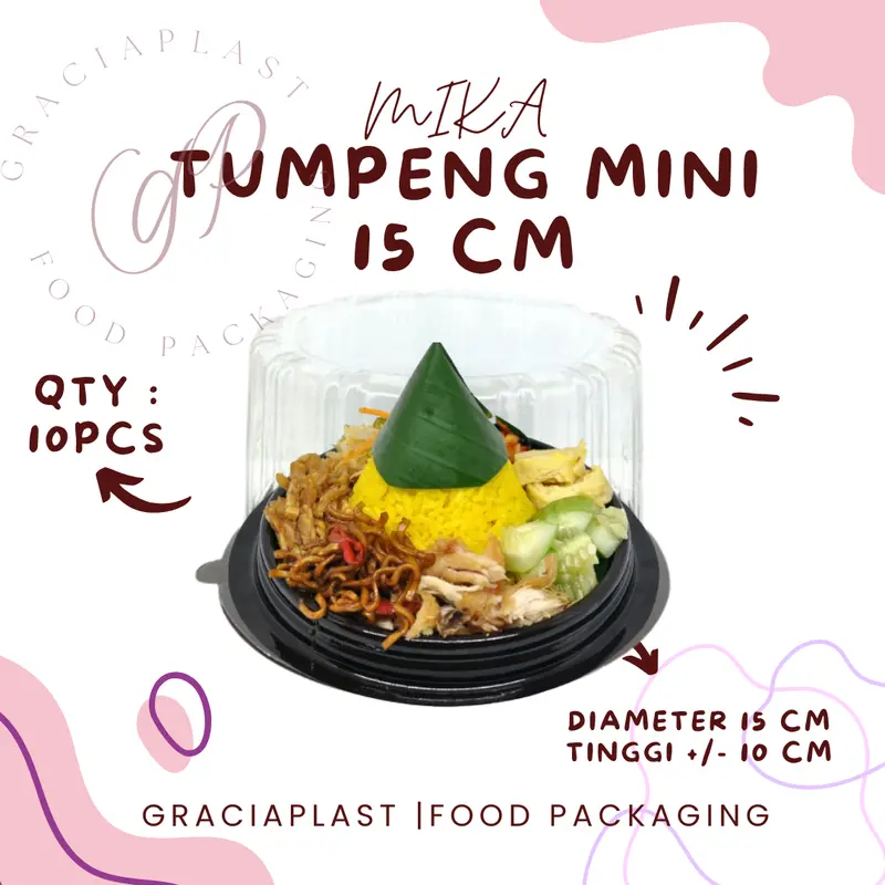 MIKA NASI TUMPENG MINI/ MIKA KUE ULANG TAHUN MINI UKURAN 15 CM/ CT 15/ MIKA KUE TART MURAH 15CM ISI 10PCS 0