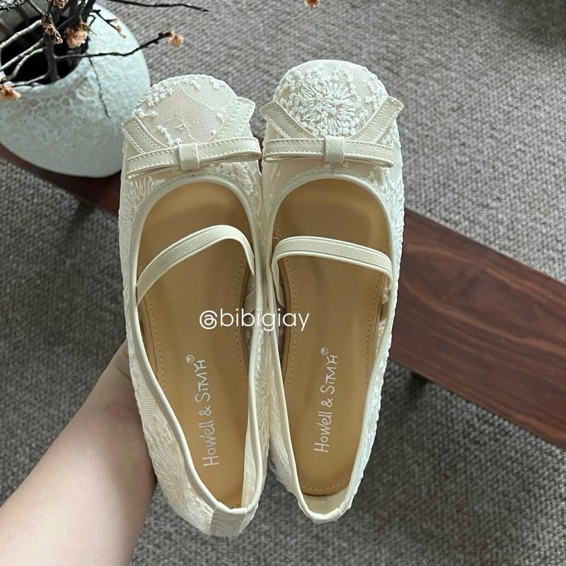 (CHÂN GẦY LÙI 1 SIZE )GB26 Giày bệt nữ xinh có nơ mã gb26