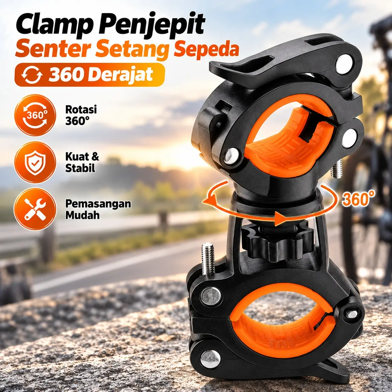 Clamp Penjepit Senter Setang Sepeda 360 Derajat - ZH1035