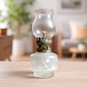 Lampu Meja Tidur Klasik Minyak Minimalis Polkadot dengan Desain Elegan dari Kaca Kristal Bening Cocok untuk Dekorasi Kamar Tidur atau Ruang Baca