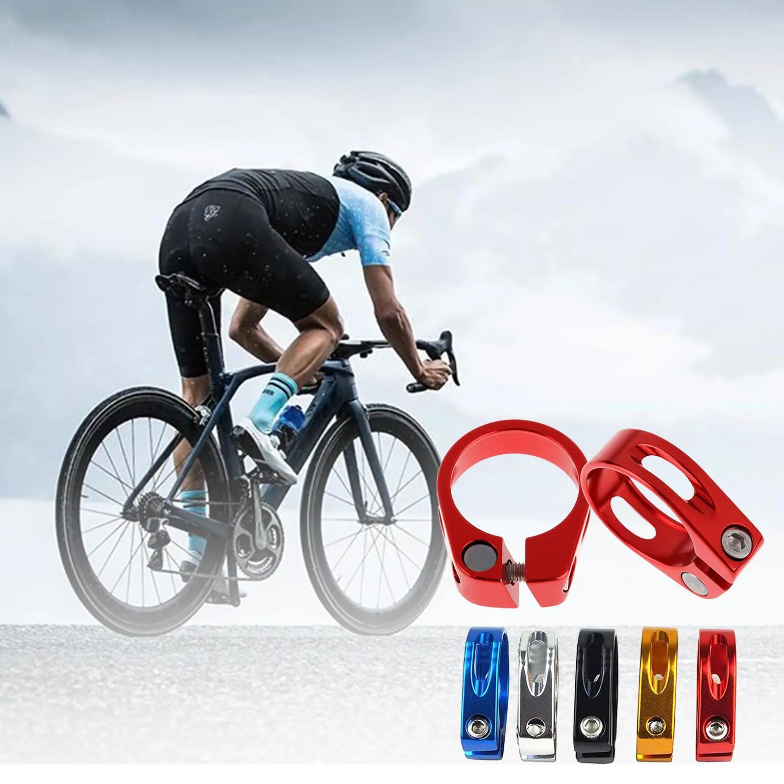 Bicycle Seat Column Clip, 2 Counts/set Aluminum Alloy Quick Release Bicycle Seat Column Tube Clip, Mountain Bike Seat Tube Clip, Cycling Accessories