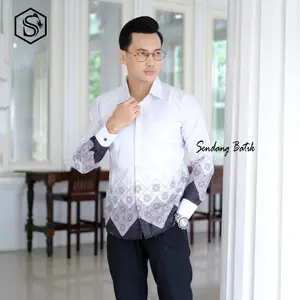 TERBARU Kemeja Koko Batik Sabian Hitam slimfit lapis furring erro katun modern premium Pria Panjang Baju Casual Formal Putih Baju Lebaran 2025