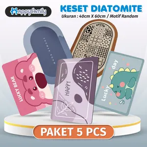 (HF) PAKET 5PCS Keset Diatomite Bundar & Persegi Nyerap Air 40x60CM Anti Slip