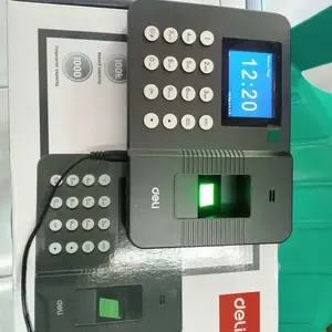 Deli Mesin Absensi Sidik Jari bahasa indonesia - sampai 1000 E3960 Hitam