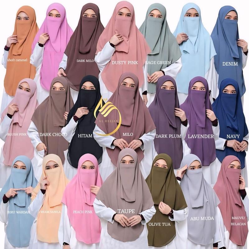 {SET CADAR} JILBAB SYAR'I SEGI EMPAT INSTAN JUMBO PREMIUM | TUDUNG HAFIZAH Bisnis Pad Muslim Layer Doll Ceruty Sifon Kerudung 8