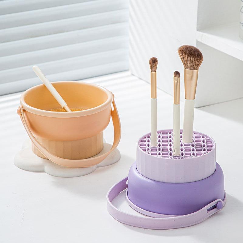 Product Introduction of HL0606 Pembersih Kuas Make Up Gantung Make Up Brush Cleanser Rak Pengering Kuas Make Up Brush Stand Holder Penyimpanan 18