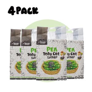 Soar Premium Tofu Cat Litter Pea 2.8kg/7L Super Value 4packs Combo