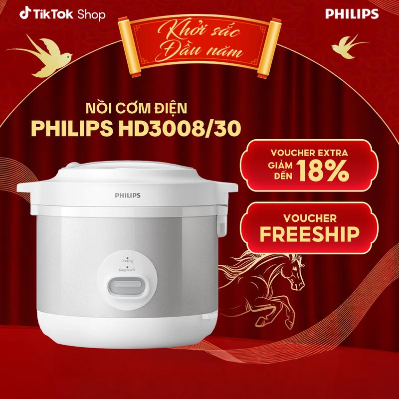  DEAL SỐC  Nồi Cơm Điện Philips Dòng 1000 Series Philips HD3008 30 - Hàng Phân Phối Chính Hãng nồi  cơm Nấu Cơm Cooker Nấu Ăn nồi  cơm 