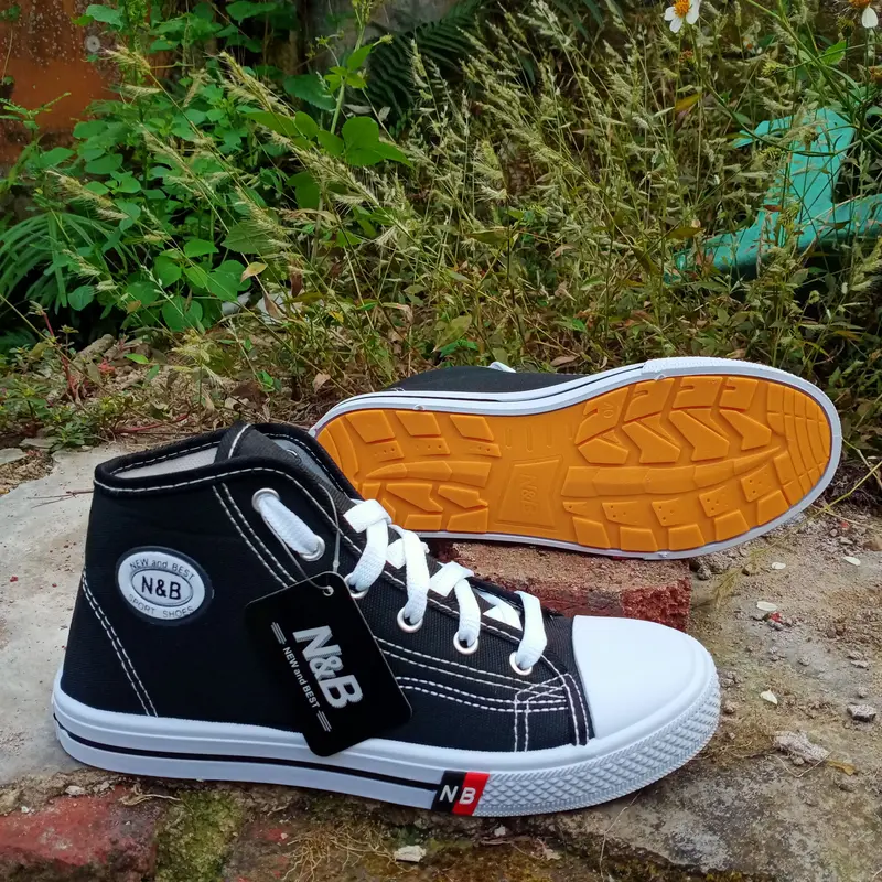 sepatu sekolah nb perekat anak sd tk paud original boot velcro anak laki laki perempuan sol karet kuning Fashion nb  anak 7