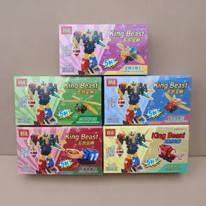 Mainan Robot King Beast 5 in 1 Transformasi Serangga Mecha