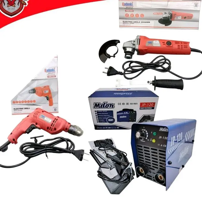 Paket las gerinda Bor mesin las 450 watt paket komplit gerinda 4 inchi kodenki bor 10 mm besi kayu beton dll 0