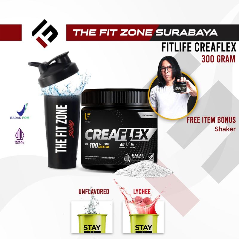 Fitlife Creaflex 300 Gram Creatine 60 Serving BPOM 0