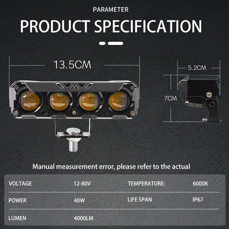 Lampu Sorot SQL 4 Mata D3 Plus Devil Eye 12V-24V Jauh Dekat 2 Warna Lampu Kabut SQL 2 Warna Plus Devil Motor Mobil Bis Truk 5