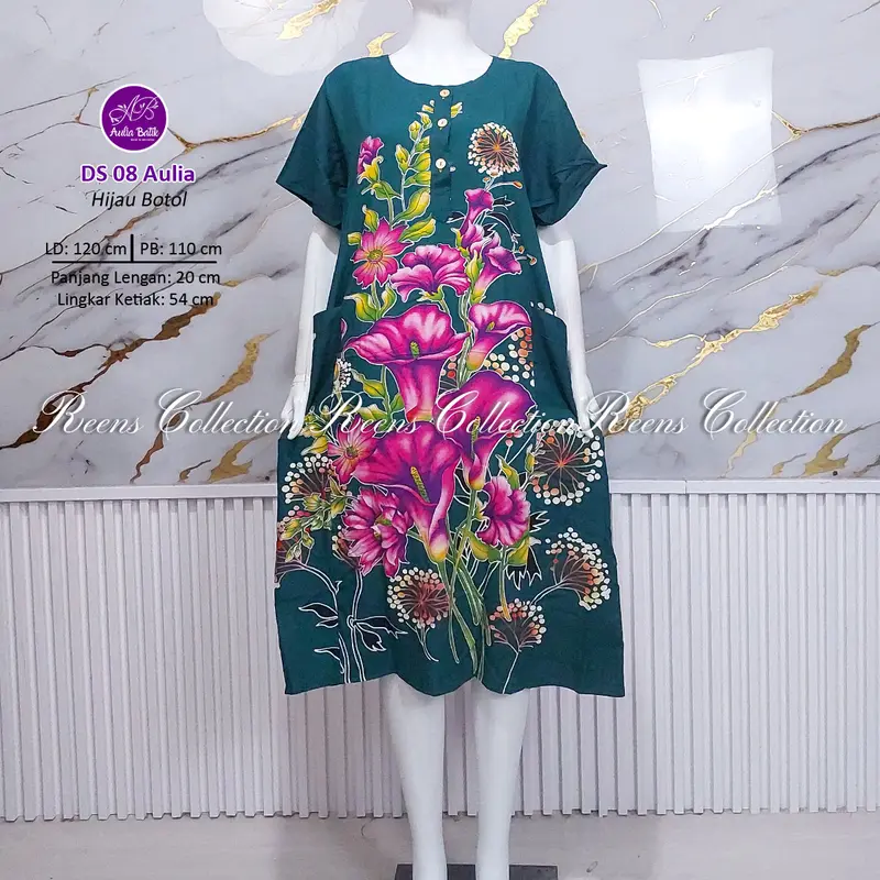 Aulia Batik Daster 08 Batik Print | Daster 3 Kancing Depan Busui 2 Saku Tangan Pendek Di Bawah Lutut daster  viral 6