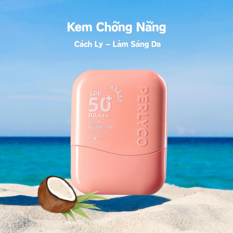 PERLYCO Kem Chống Nắng,3 In 1, Spf50+, Thích Hợp Cho Da Dầu Và Dễ Nổi Mụn, Kem Chống Nắng Nâng Tone Da Mặt, 60ml, Chống Thấm Nước Và Mồ Hôi, Kem Chống Nắng Dưỡng Trắng, Kem Chống Nắng Nắng Mặt 2