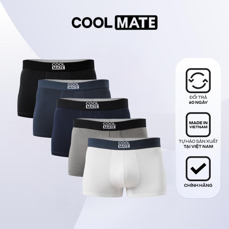   Underwear  Combo 5 Quần lót nam Trunk Bamboo co giãn thấm hút kháng khuẩn - Boxer - Coolmate 