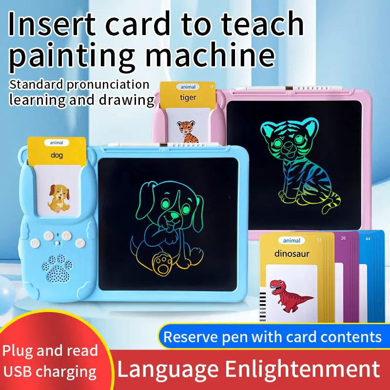 Cross-border children's lcd writing tablet amazon card drawing machine card graffiti drawing board educational all-in-one machine