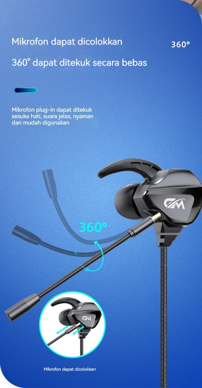 HP31 Headset Gaming In Ear Dual Mic Bisa Dilepas earphone Esports Kabel Type-C/3.5mm Earbuds