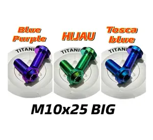 ORIGINAL original baut probolt titanium M10x25 drat 14 panjang 2,5cm payung big head Motorcycle