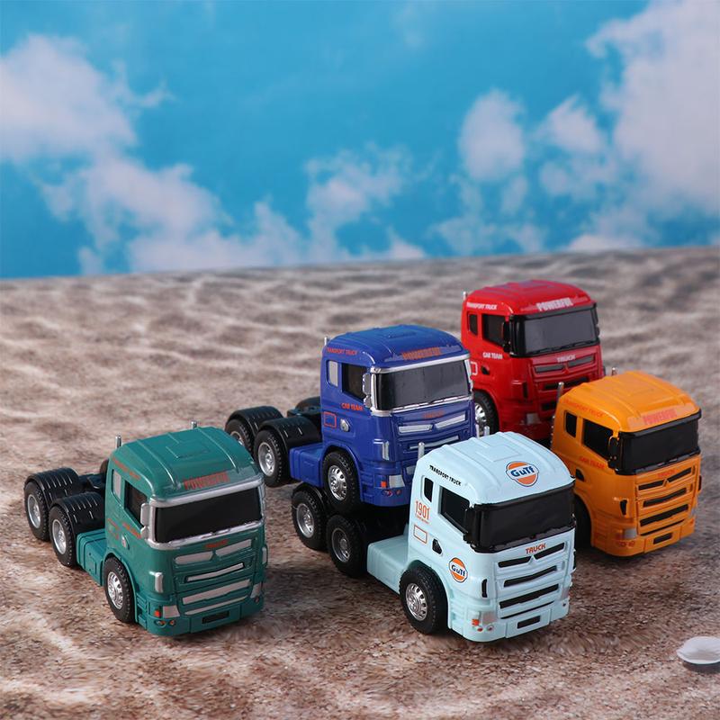Xe tải container Tỷ lệ 1:64 Mô hình cabin xe tải Hợp kim đúc lùi Xe tải rơ moóc…