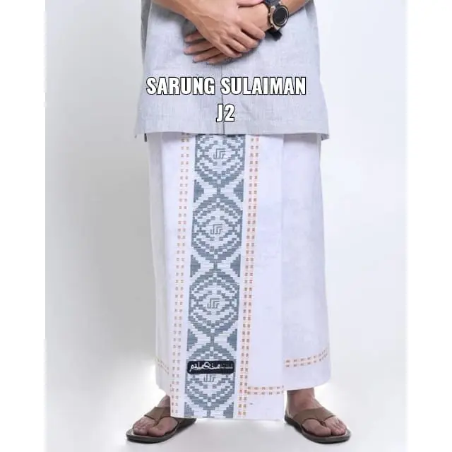 Sarung Rabbani Sulaiman Putih Motif Palestine Style