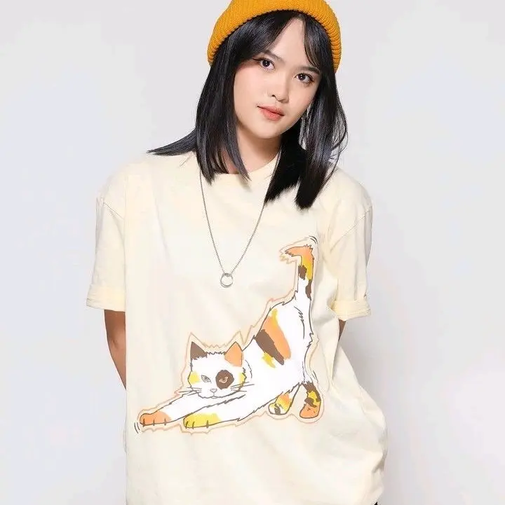 Kaos JKT48 Adel Birthday 2023 Tshirt Wanita Basic Free PC/Goodie bag -Ivory 2