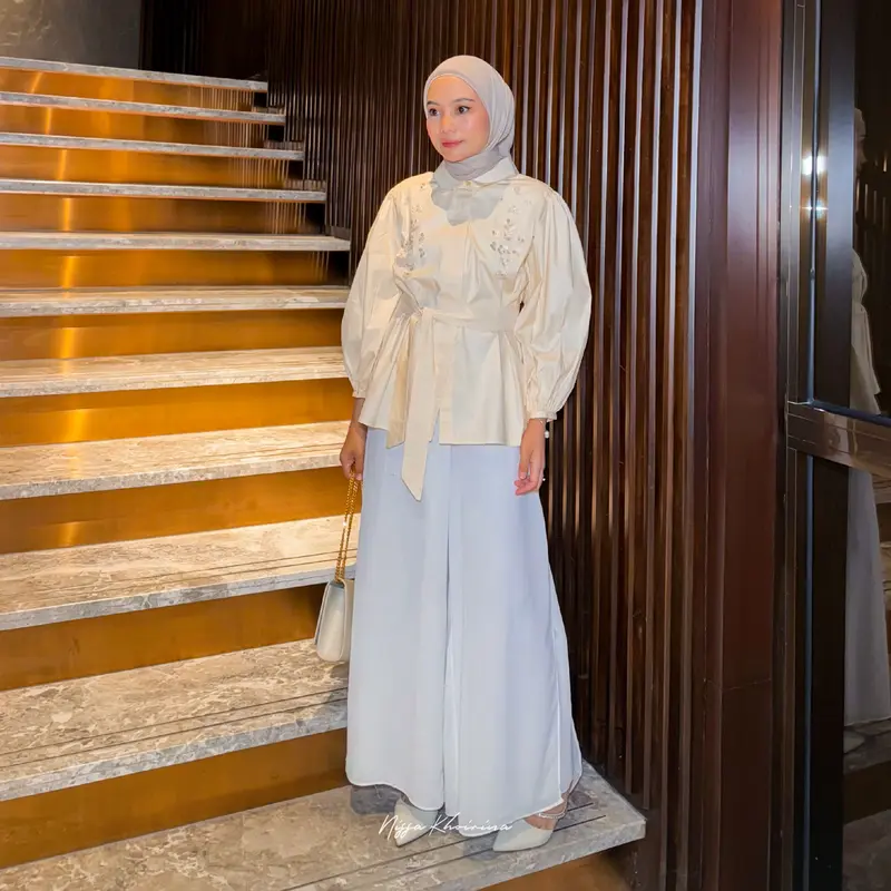 Jeha Kulot - Bawahan Wanita - Ceruty - Polos - Celana Rit - Kuliah - Jalan - Santai - Kasual - Elegan - Santai Muslim Panjang 1