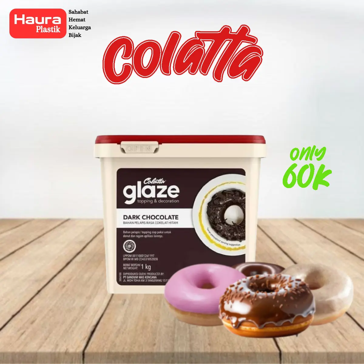 Glaze Colatta 1 kg  coklat siap pakai digunakan untuk topping dan dekorasi Banana Green Makanan White Baking Food Brown