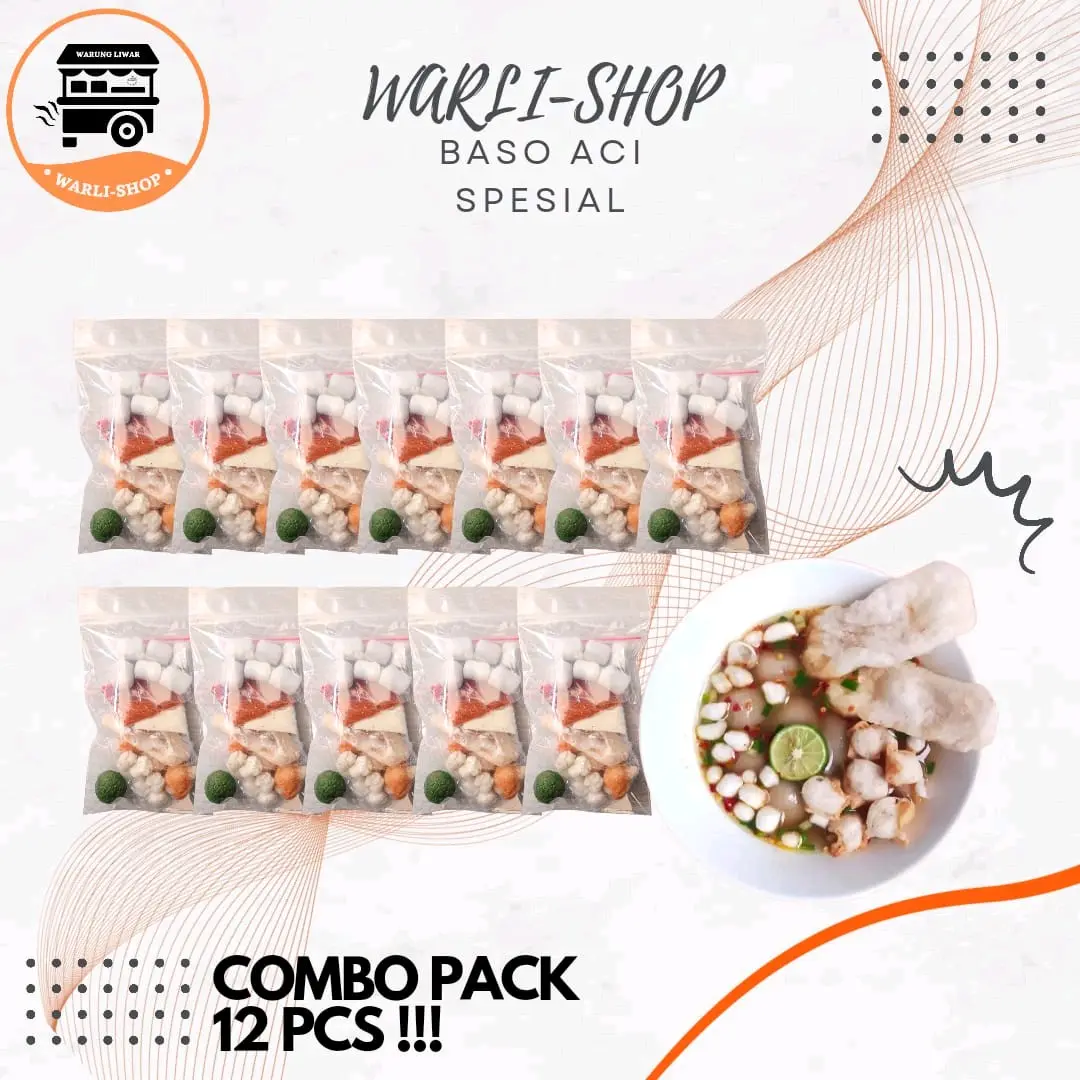 baso aci paket 12 pcs /  makanan instan / baso aci viral / Food Pedas Lada Kuah baso aci mantap baso  aci pedes halal SPP-IRT Canned Jarred & Packaged Foods   komplit Ayam