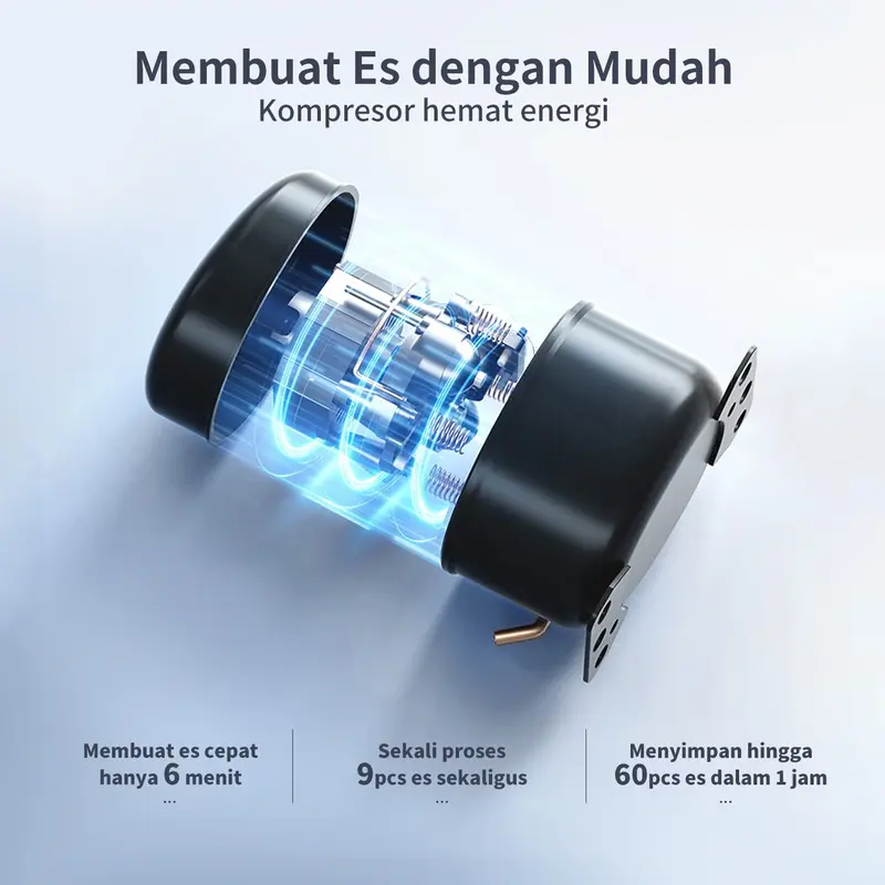 【Gift Mini Fan BELI 1 GRATIS 1 Limited Stocks】SIMPLUS Mesin Pembuat Es Otomatis 1.3L Iced Maker Machine Automatic Daya Rendah Rumah Tangga Minimalis ZBJH001 5