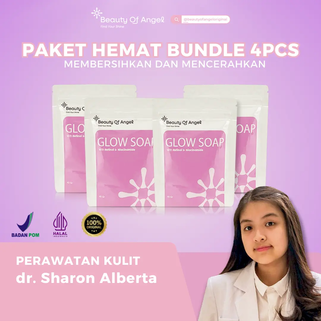 (ORIGINAL 100%) Beauty Of Angel Sabun Glow Soap Paket 4 Pcs Dengan Niacinamide Retinol DNA Salmon Mencerahkan Memutihkan Kulit