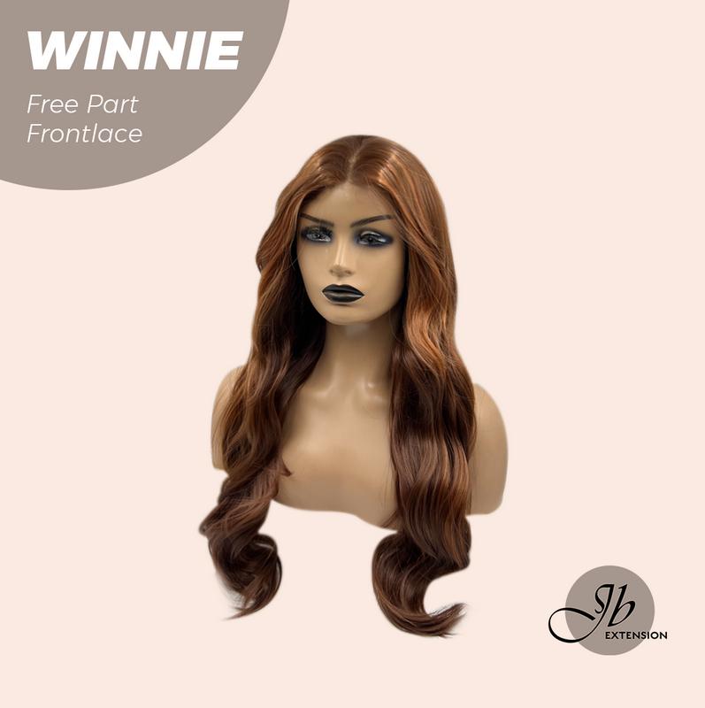 JBEXTENSION【UK】26 Inches Copper Curly Fiber X, Tangle Less Pre-Cut Free Part Frontlae Glueless Wig WINNIE 2