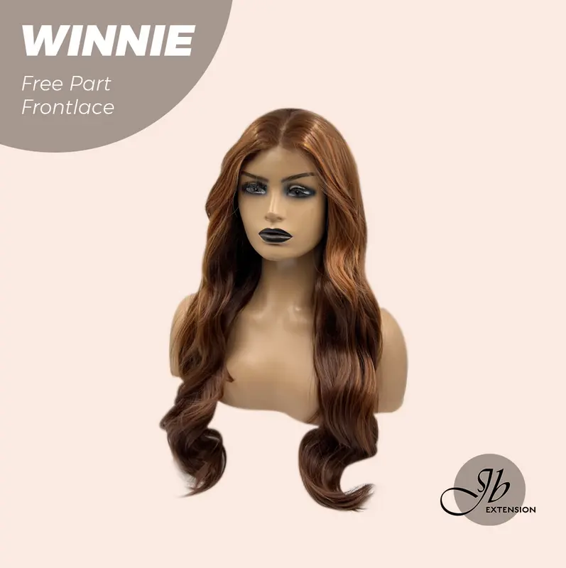 JBEXTENSION【UK】26 Inches Copper Curly Fiber X, Tangle Less Pre-Cut Free Part Frontlae Glueless Wig WINNIE 2
