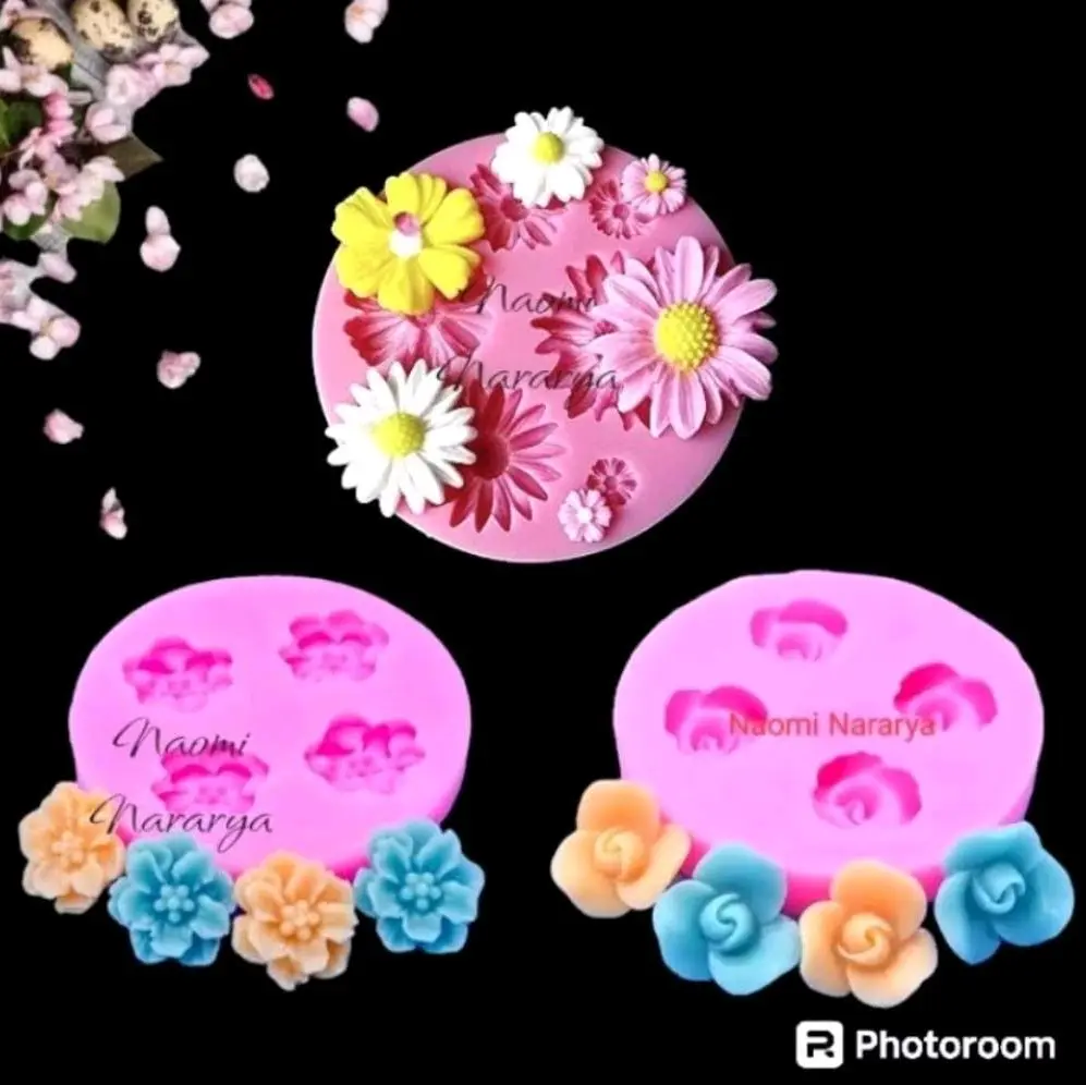 Cetakan silikon bunga aster Krisan B04 K04
