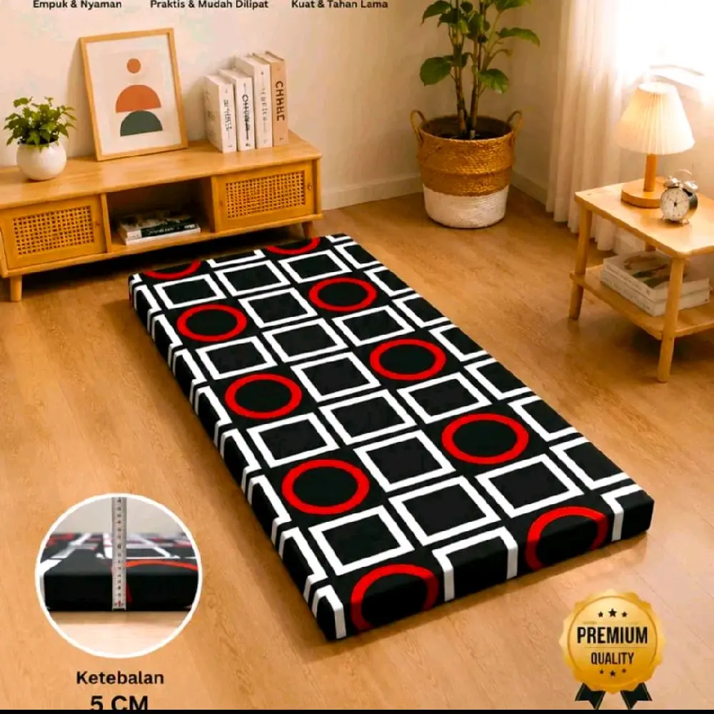 kasur lipat praktis minimalis uk 60 170 5cm - Reandom, sarung+busa uk 60 170 5cm