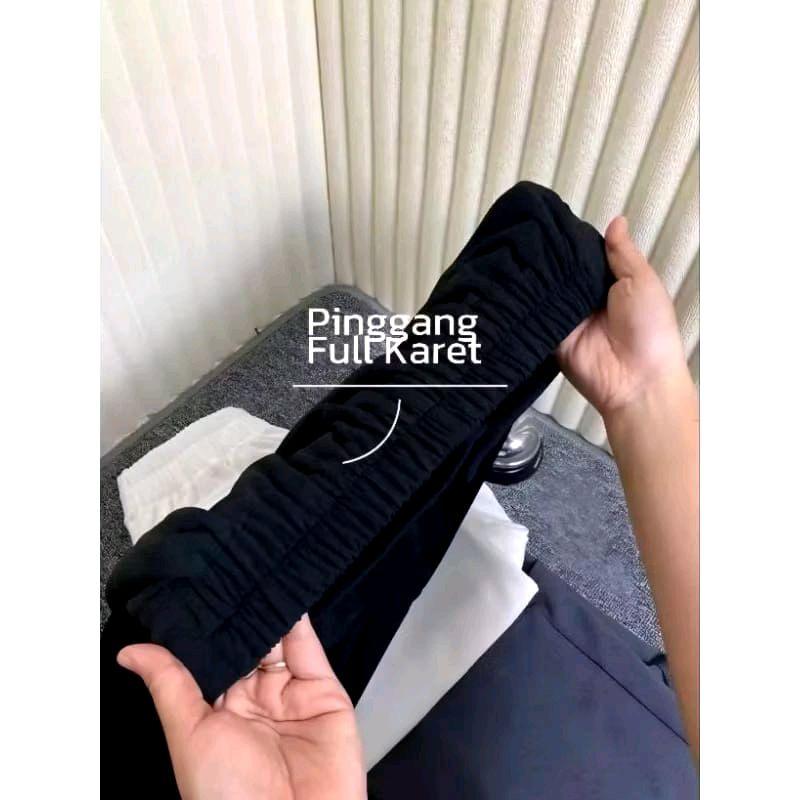 Oro Pants Celana Kulot Highwaist Loose Pants Trousers Celana Kulot Wanita Anti Kusut Knit Premium Celana Kerja 1
